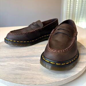 Dr. Doc Martens Men's Penton Brown Leather Penney Loafers Shoes US Size 7